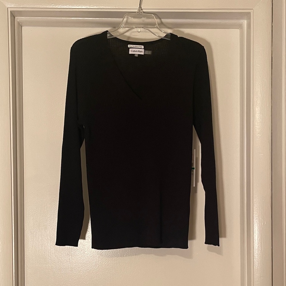 Calvin Klein Women's Long Sleeve Black Top